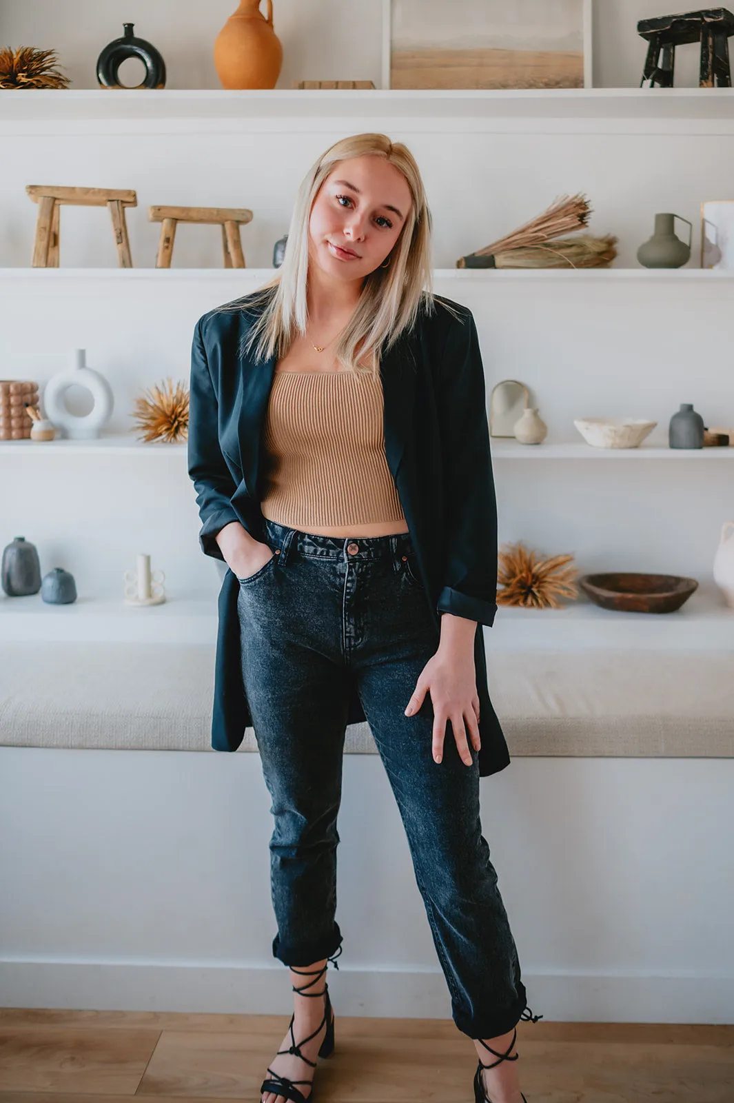 The Joan High Rise Cigarette Denim - Spry