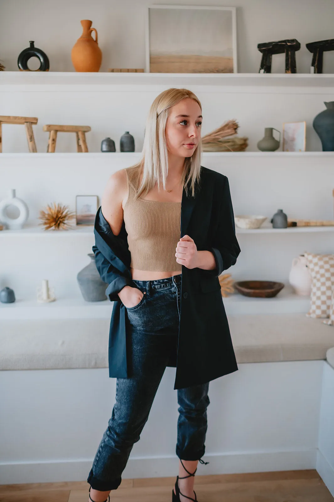The Joan High Rise Cigarette Denim - Spry