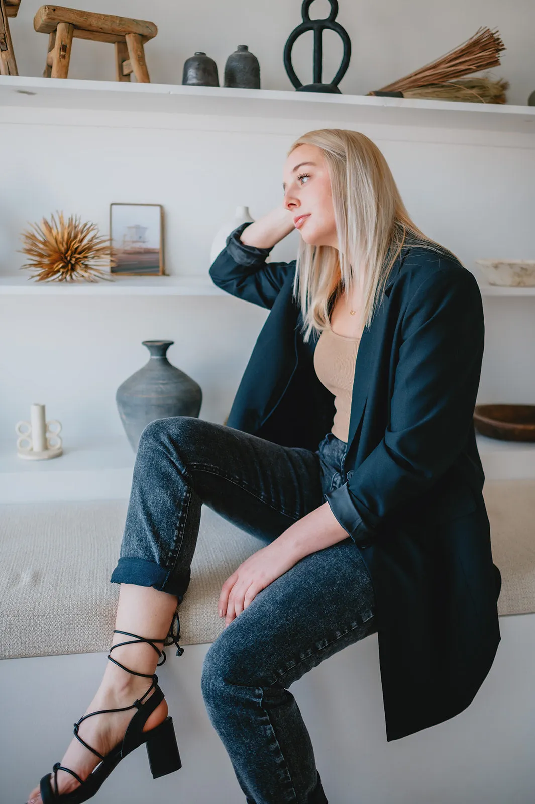 The Joan High Rise Cigarette Denim - Spry