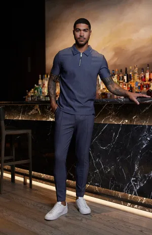 Tormore Slim Geo Textured Pants in Navy