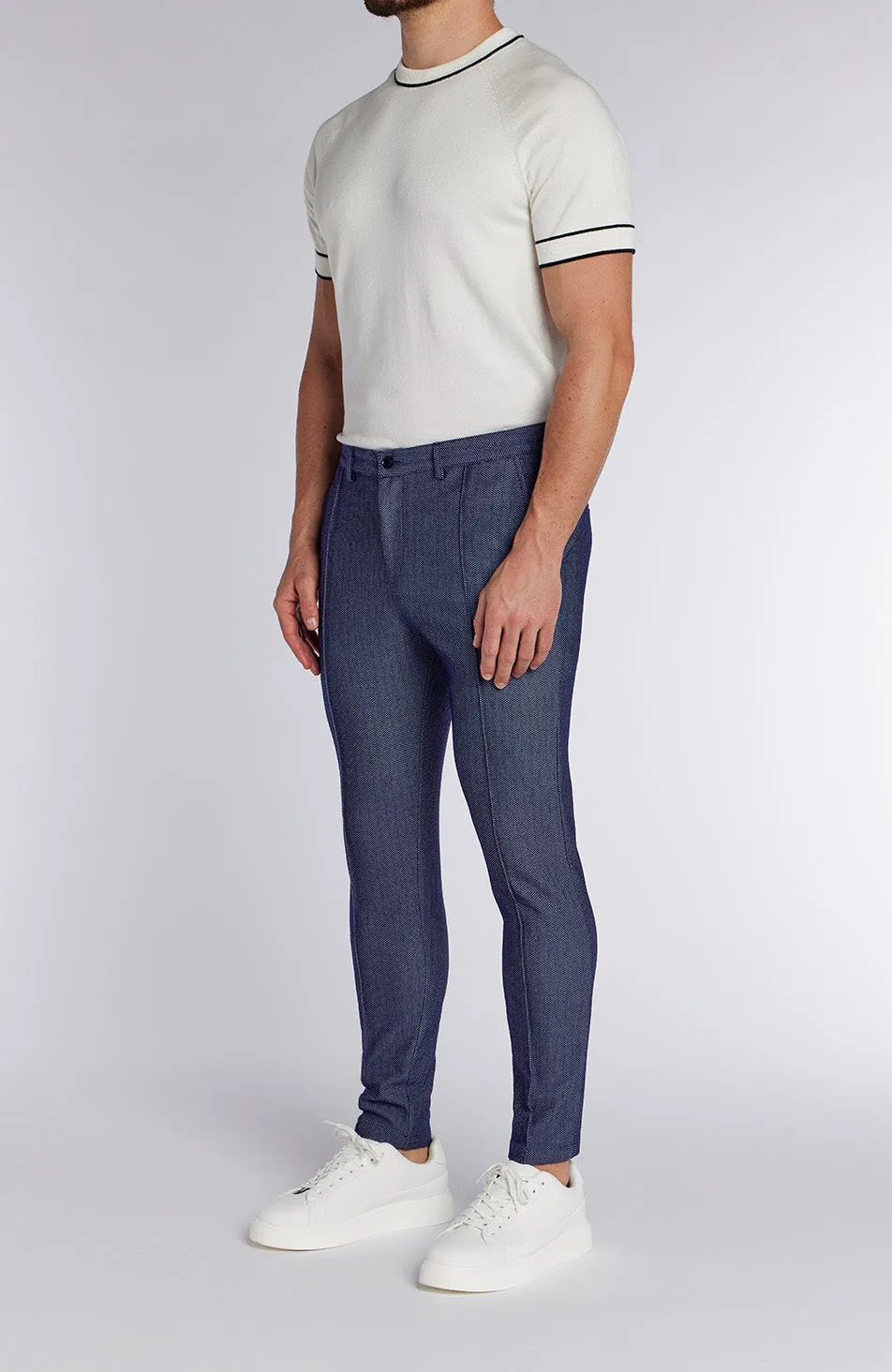 Tormore Slim Geo Textured Pants in Navy