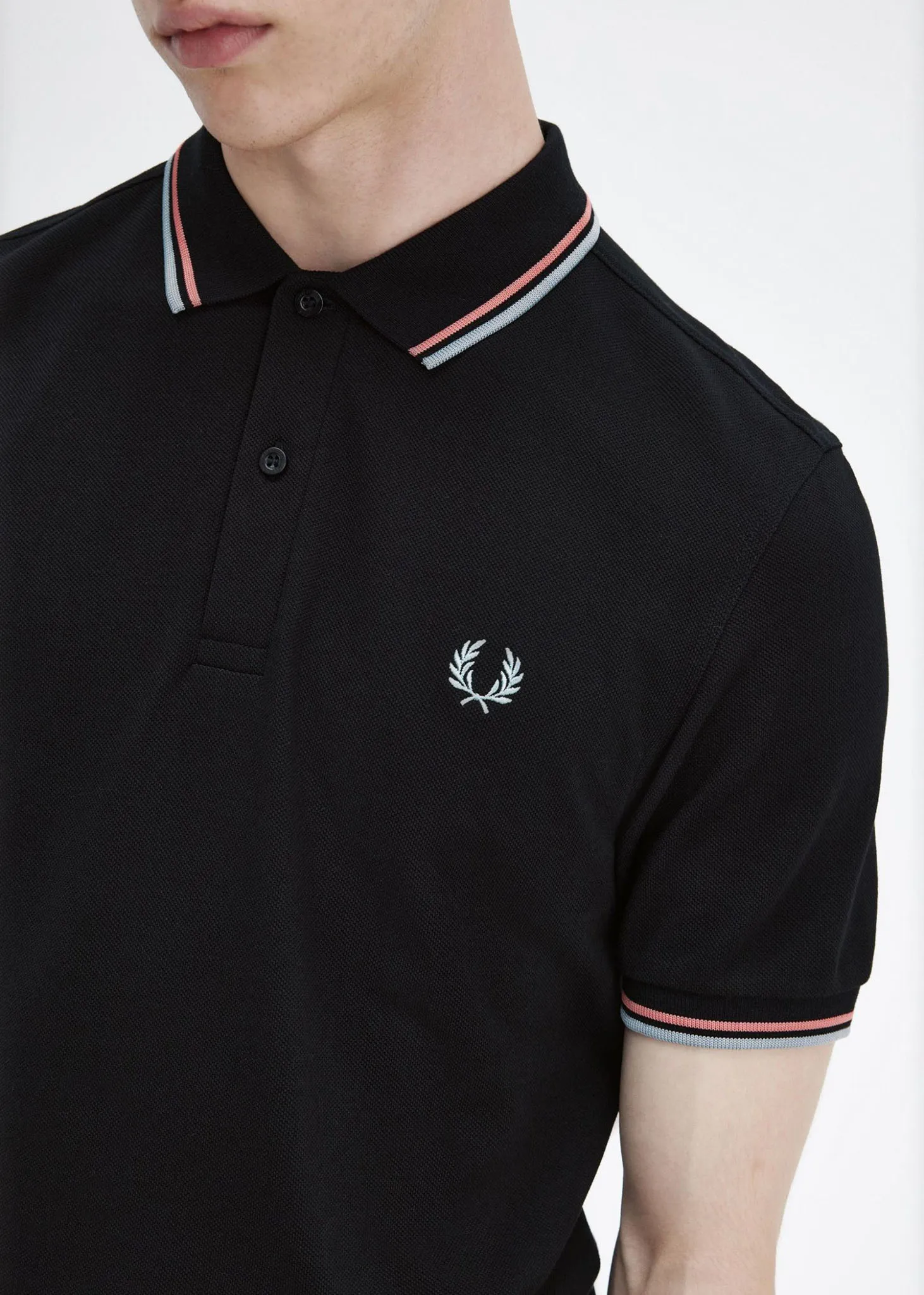 Twin tipped fred perry shirt - black crlhet slvbl