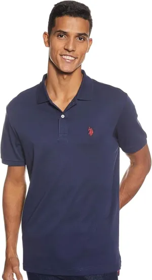 U.S. Polo Assn. Men's Solid Short Sleeve Interlock Polo Shirt, Golf Shirts for Men, Business Casual Polos
