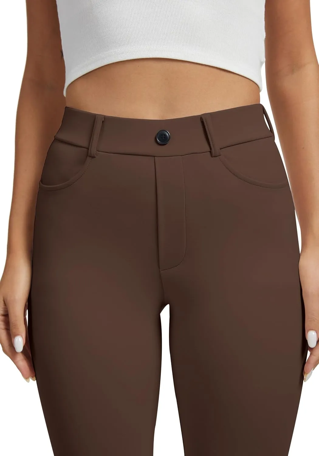 VIMPEP Womens Stretchy Yoga Dress Pants Straight Leg with Pockets Casual Petite/Regular 1202
