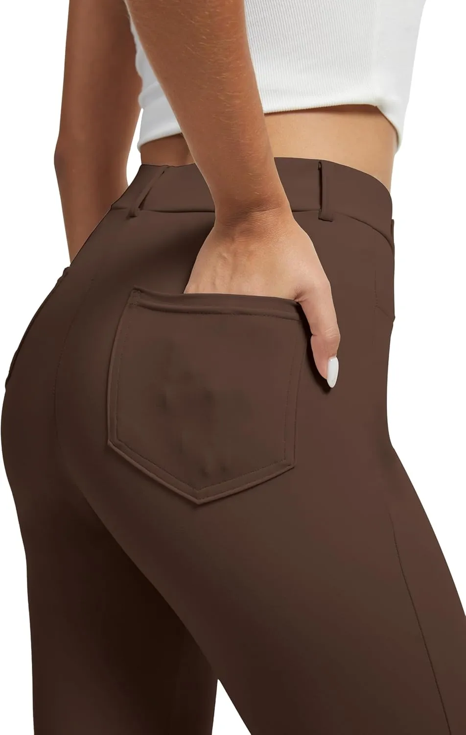 VIMPEP Womens Stretchy Yoga Dress Pants Straight Leg with Pockets Casual Petite/Regular 1202