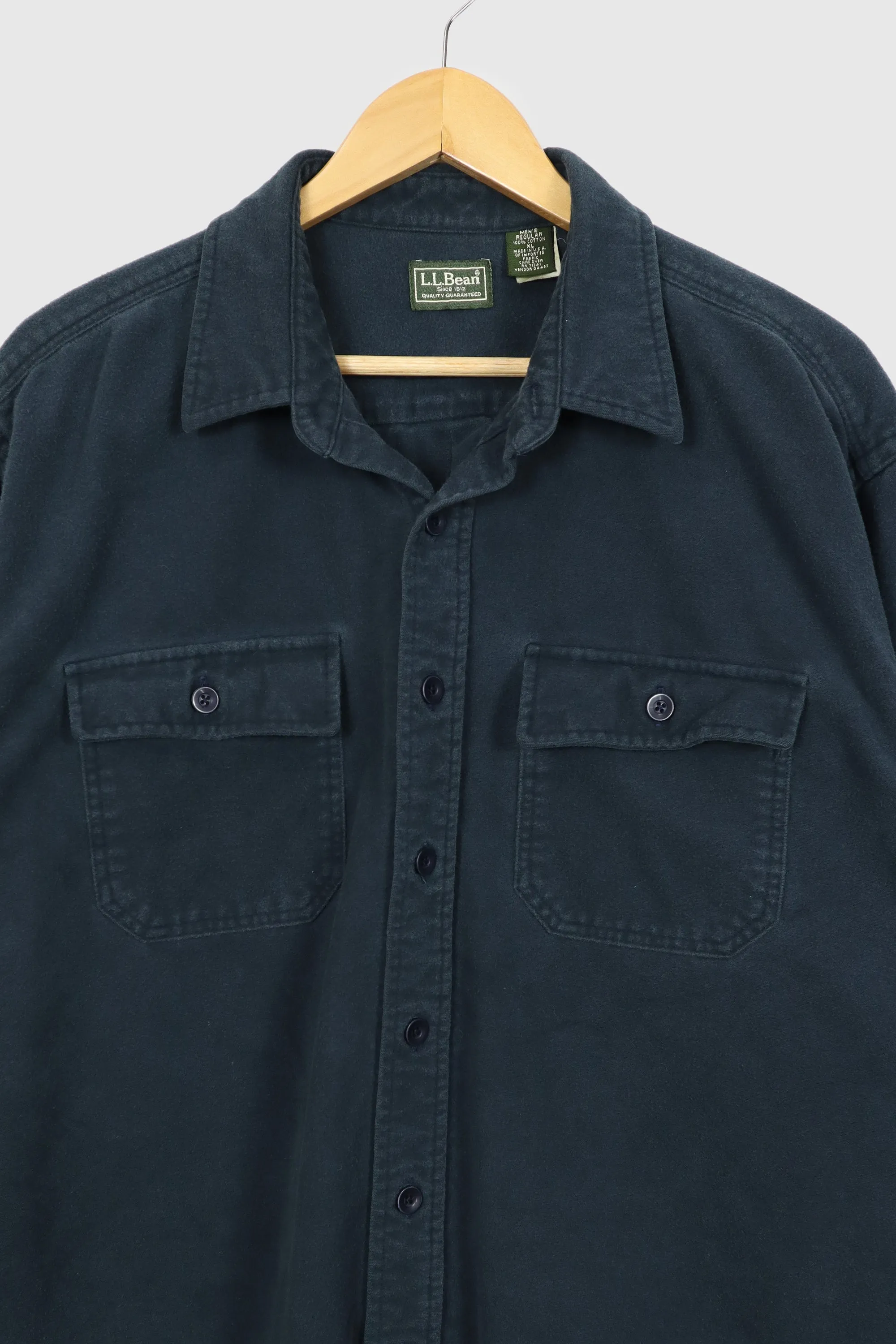 Vintage L.L. Bean Blue Flannel Button-Down Shirt