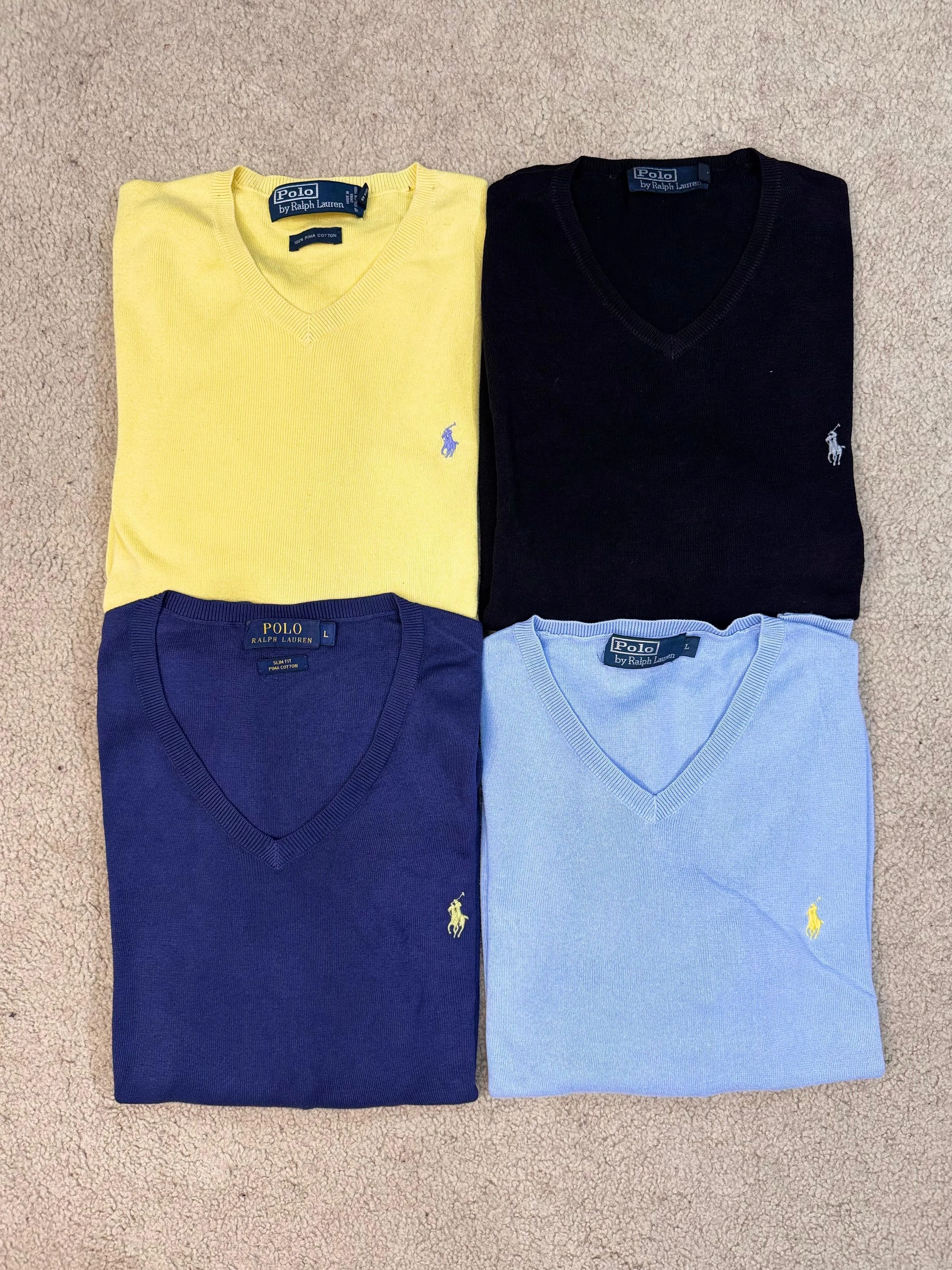 #VV98 Ralph Lauren V Neck Sweaters 15 PCs