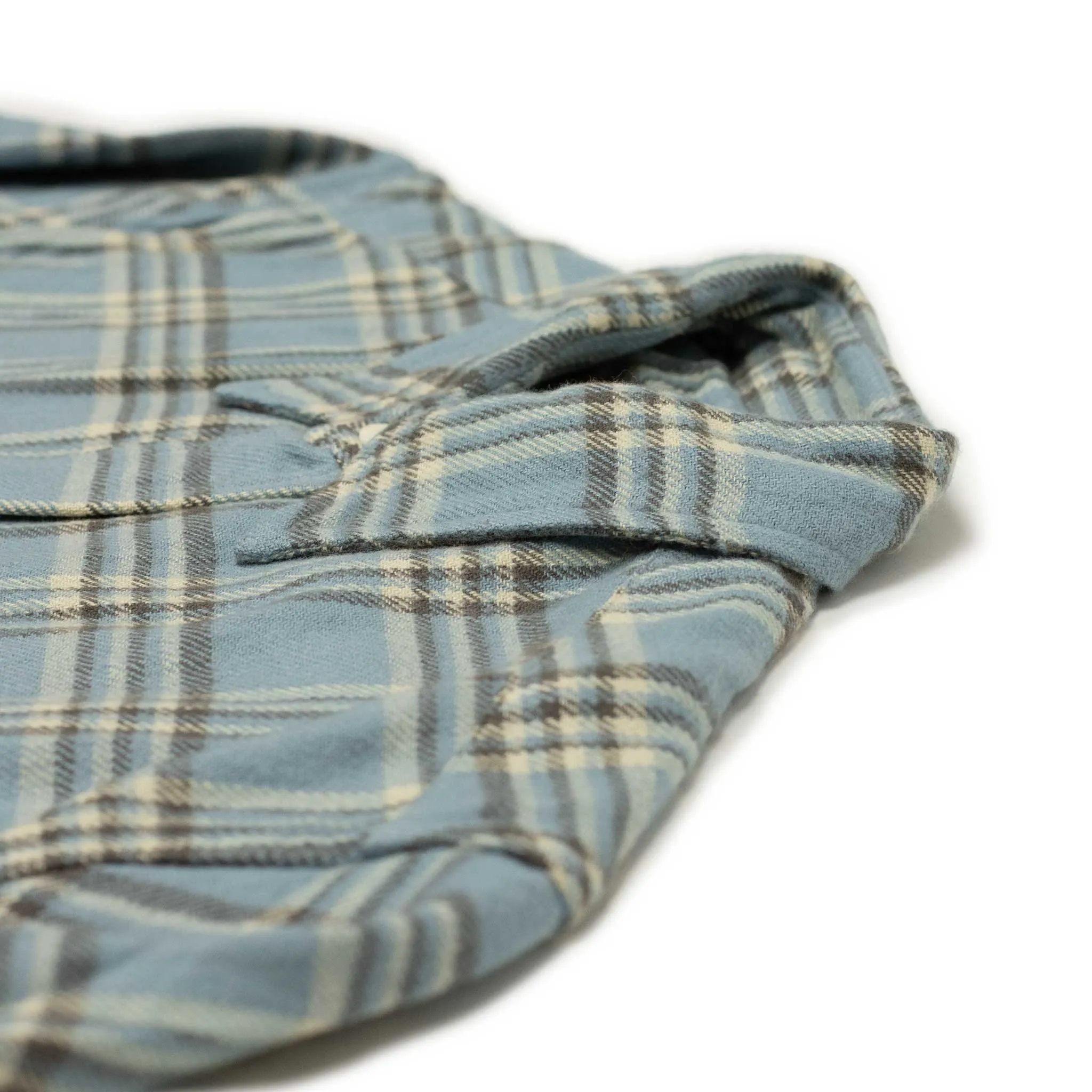 Washed flannel pearlsnap shirt in Rogue River plaid cotton
