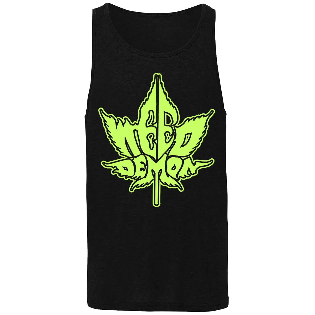 Weed Demon - Green Logo Tank Top - Black