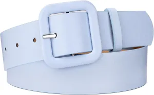 Womens Belts for Jeans Dresses Chic Faux Leather Belt with Square Buckle