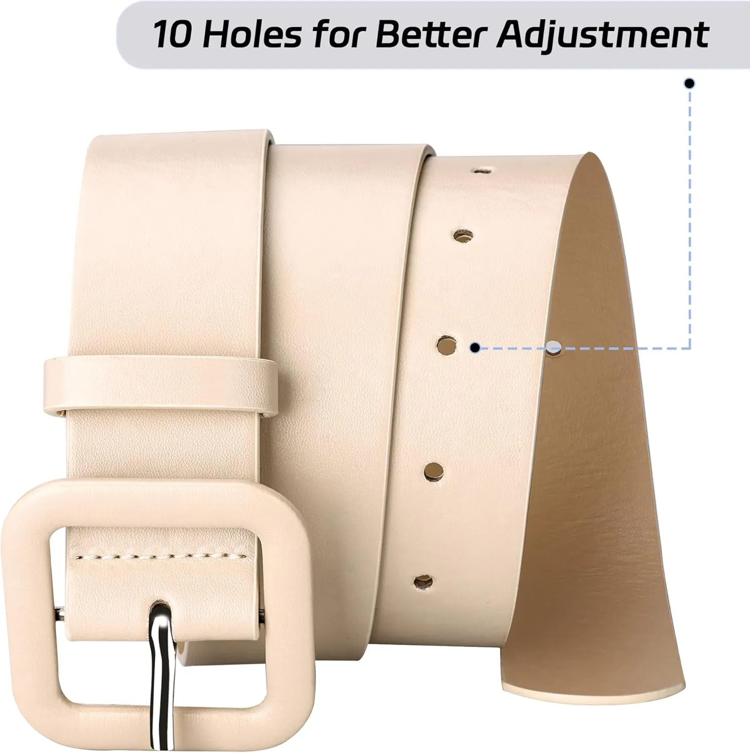 Womens Belts for Jeans Dresses Chic Faux Leather Belt with Square Buckle