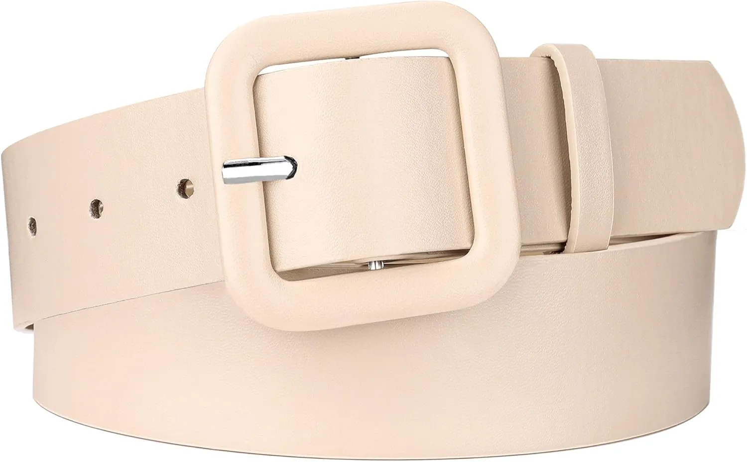 Womens Belts for Jeans Dresses Chic Faux Leather Belt with Square Buckle