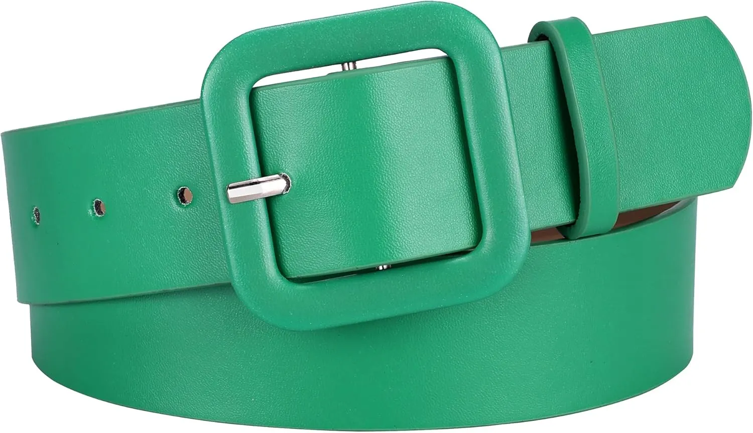 Womens Belts for Jeans Dresses Chic Faux Leather Belt with Square Buckle