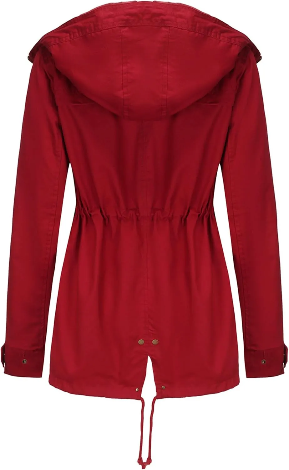 Women's Lightweight Military Anorak Raincoats Safari Hoodie Utility Drawstring Coat Windbreaker Windproof Jackets