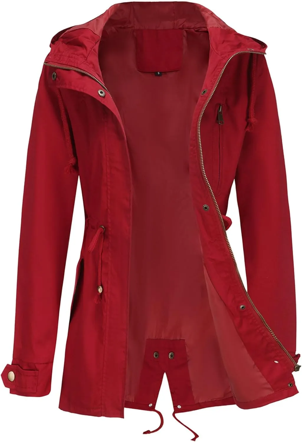 Women's Lightweight Military Anorak Raincoats Safari Hoodie Utility Drawstring Coat Windbreaker Windproof Jackets