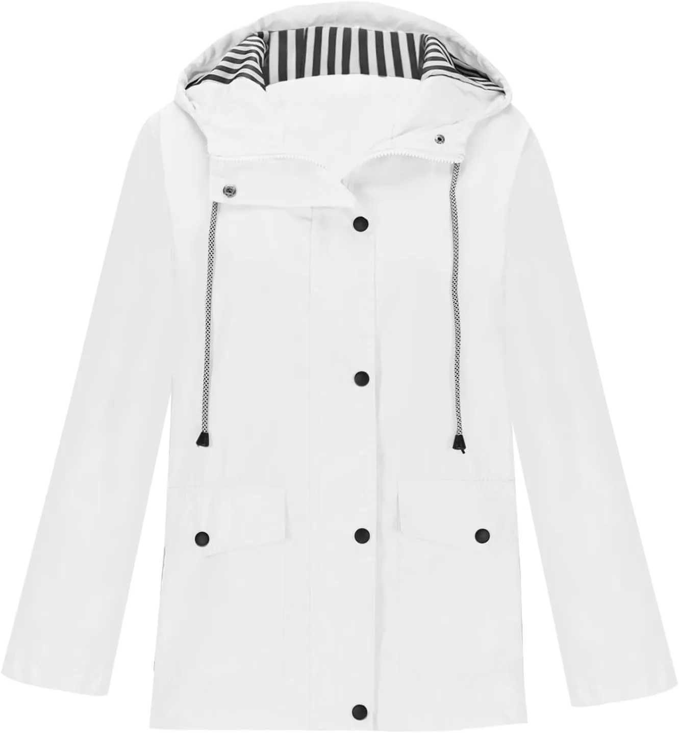 Women's Rain Jacket with Hood Packable Waterproof Rain Coats Oversized Travel Raincoats Windbreaker with Pockets