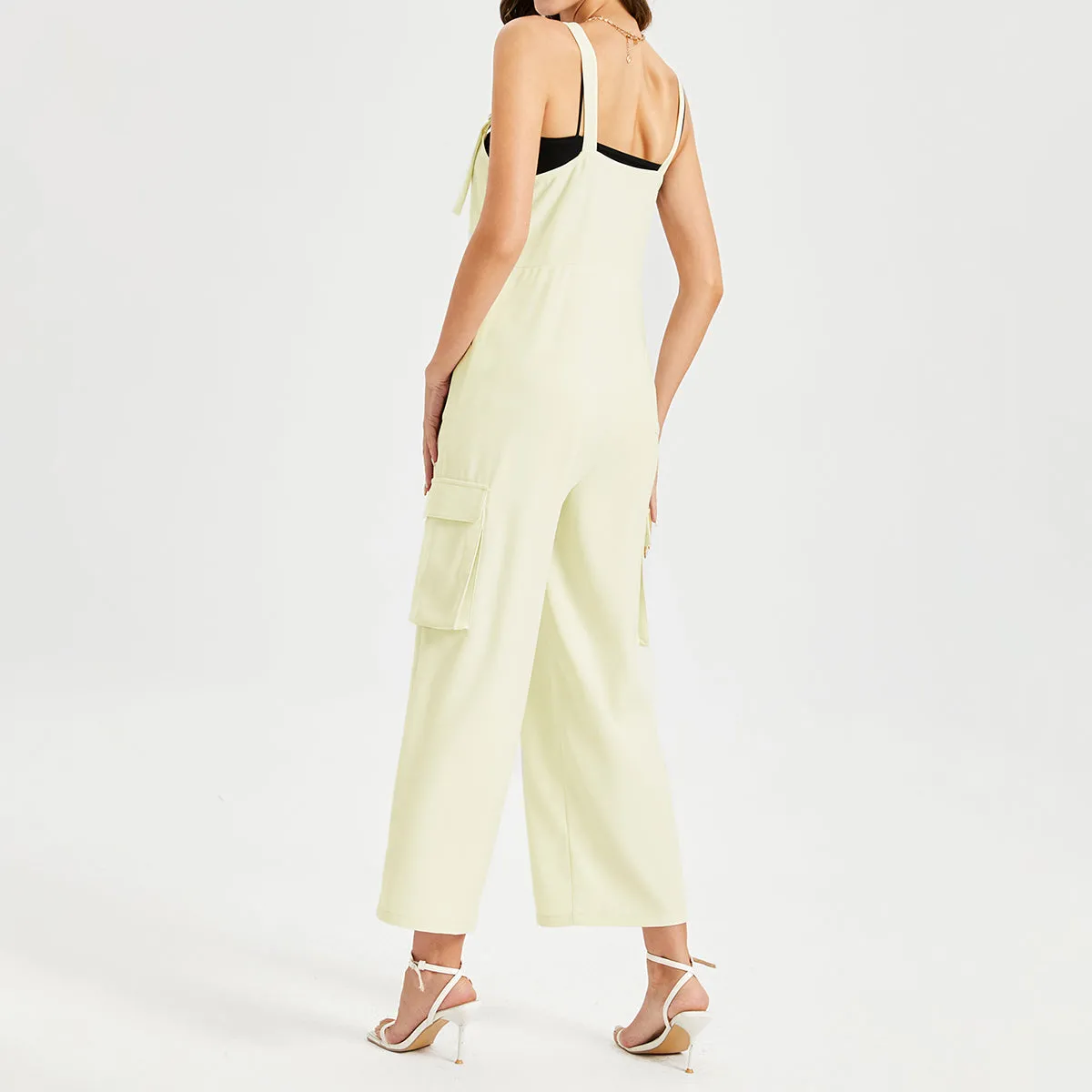Women's Square Neck High Waist Wide Leg Jumpsuit