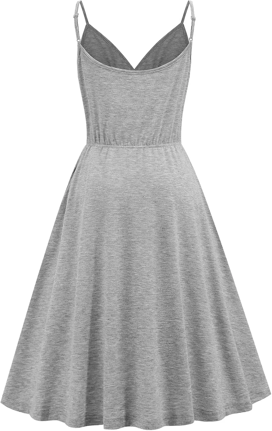 Womens Summer Dresses Spaghetti Strap Floral Dress Casual V Neck Midi Dress Cute A-Line Beach Dress with Pockets