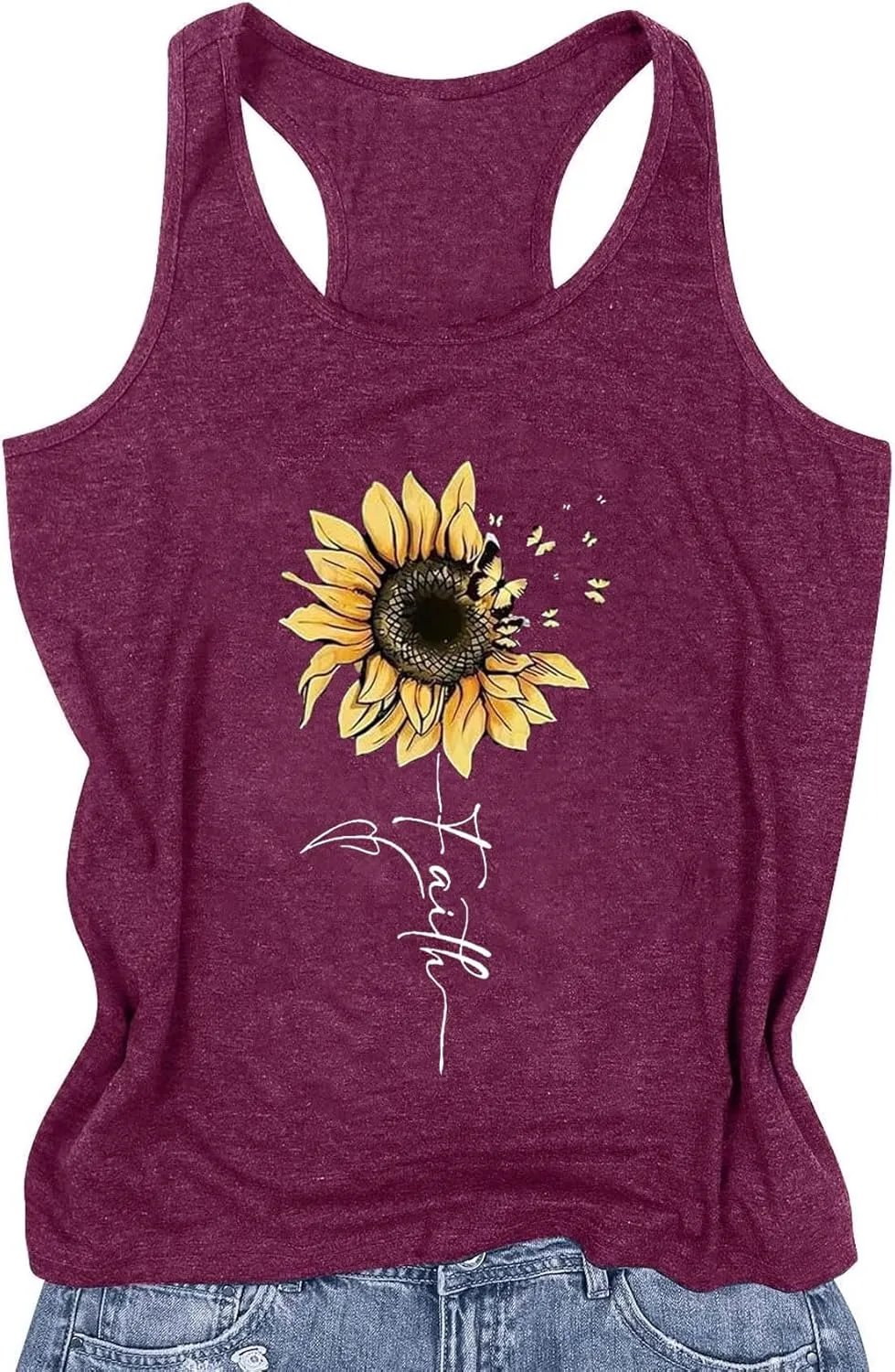 Womens Tank Tops Summer Racerback Graphic Tanks Beach Vacation Tops Loose Running Athletic Sleeveless Shirt Cami
