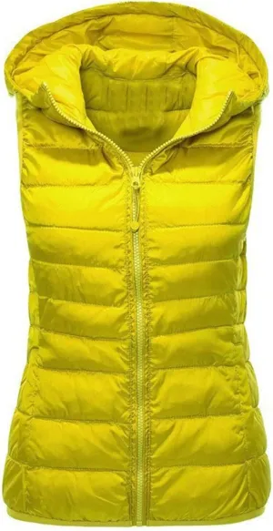 Women's Vests for Fall Winter Lightweight Hooded Vest Warm Coats Sleeveless Down Jacket Water Resistant Puffer Vest
