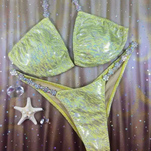 Yellow 3  Small Top/MIDCOVERAGE Cheeky Quickship