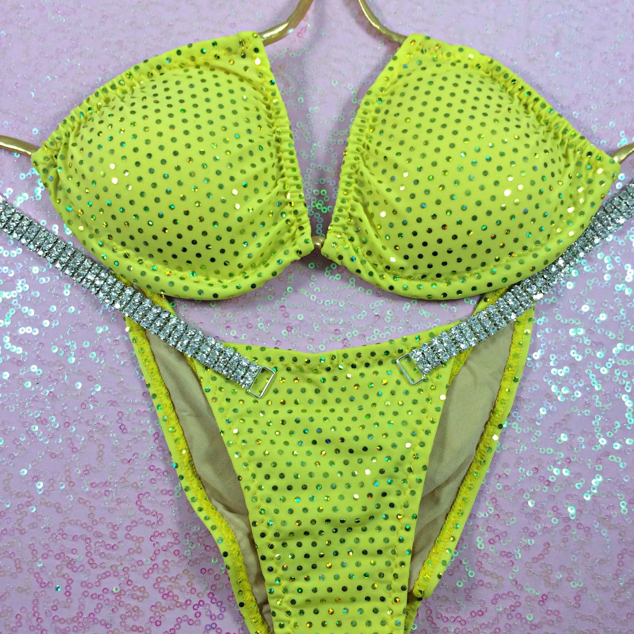 Yellow Sequin Dot MICRO Cheeky Quickship