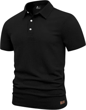 ZITY Mens Polo Shirts Short Sleeve Athletic Golf Polos Moisture Wicking Casual Polo Shirts for Men Jacquard Collared T Shirts