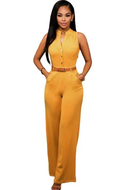 Zkess Jumpsuit Long Pants Women Rompers Sleeveless XXL V-neck 2017 Belt Solid Sexy Night Club Elegant Slim Jumpsuits Overalls